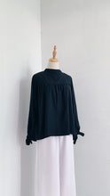 Ribbon Sleeve Top - Black