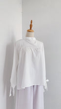 Ribbon Sleeve Top - White