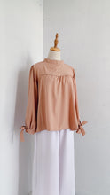 Ribbon Sleeve Top - Nude